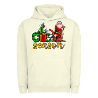 Pigment Pistachio cozy season with santa christmas tree cactus and gift Urban Hoodie - AdoDesignShop