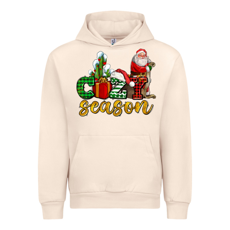 Cozy Season With Santa Christmas Tree Cactus And Gift Urban Hoodie by AdoDesignShop | Teevron