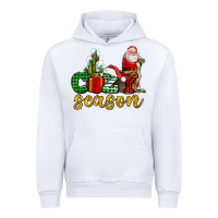 White cozy season with santa christmas tree cactus and gift Urban Hoodie - AdoDesignShop