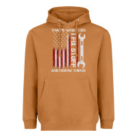 Meerkat That_s What I Do I Fix Stuff And I Know Things American Flag Heavyweight Hoodie - trangStudio