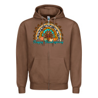 Chestnut Happy thanksgiving rainbow Zipper Hoodie - Artiststas