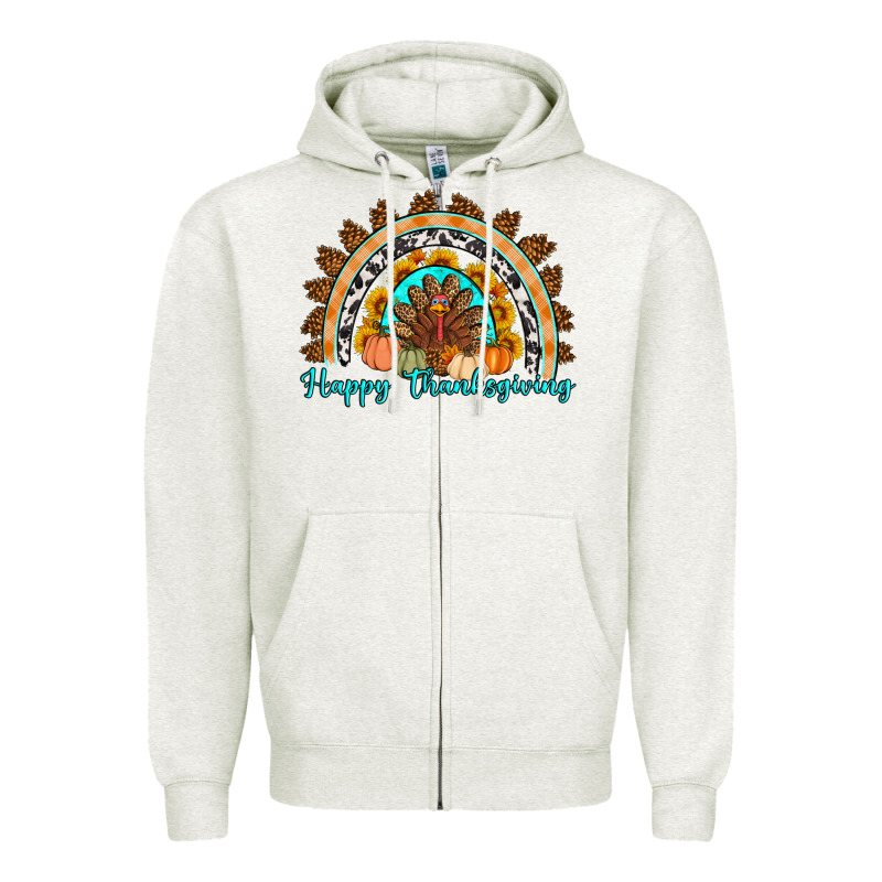 Happy Thanksgiving Rainbow Zipper Hoodie by Artiststas | Teevron
