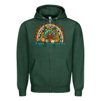 Sports Green Happy thanksgiving rainbow Zipper Hoodie - Artiststas