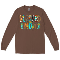 Chestnut Blessed Mom Long Sleeve Tee - CowCowDesign