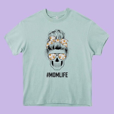 Daisy Mom Skull Heavy Core Tee Designed By Bettercallsaul