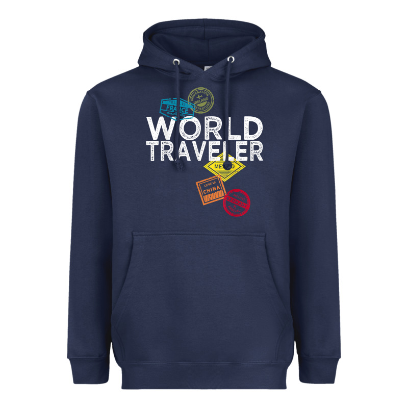 World Traveler Passport Stamp Gift Shirt For Men And Women T Shirt Heavyweight Hoodie by trangStudio | Teevron