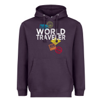 Plum world traveler passport stamp gift shirt for men and women t shirt Heavyweight Hoodie - trangStudio