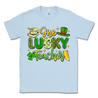 Dusty Blue one lucky teacher Classic Tee - Artiststas
