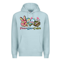 Blue Mist Peace love Easter Premium Hoodie - LillyAllenDesigns