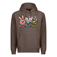 Coffee Peace love Easter Premium Hoodie - LillyAllenDesigns