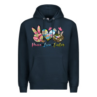 Navy Peace love Easter Premium Hoodie - LillyAllenDesigns