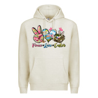 Oatmeal Heather Peace love Easter Premium Hoodie - LillyAllenDesigns