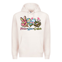 Pale Pink Peace love Easter Premium Hoodie - LillyAllenDesigns