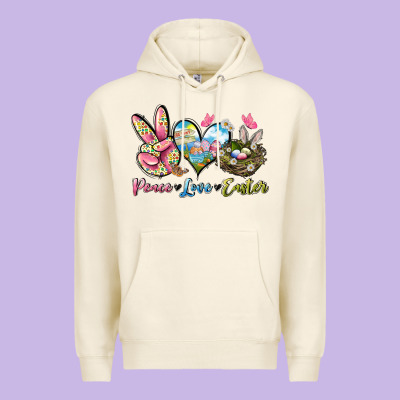 Peace Love Easter Premium Hoodie Designed By Lillyallendesigns