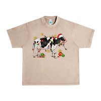 French Oak christmas holstein cow Urban Heavy Tee - CowGirlArtShop