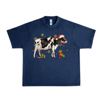Navy christmas holstein cow Urban Heavy Tee - CowGirlArtShop