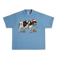 Pebble Blue christmas holstein cow Urban Heavy Tee - CowGirlArtShop
