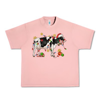 Salmon christmas holstein cow Urban Heavy Tee - CowGirlArtShop