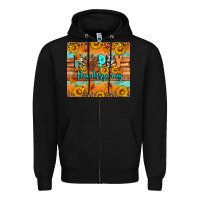 Black Happy Thanksgiving Zipper Hoodie - Artiststas