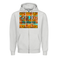 Dove Grey Happy Thanksgiving Zipper Hoodie - Artiststas