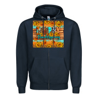Navy Happy Thanksgiving Zipper Hoodie - Artiststas