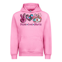 Fuchsia Pink peace love nurse Urban Hoodie - AdoDesignShop
