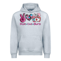 Heather Grey peace love nurse Urban Hoodie - AdoDesignShop