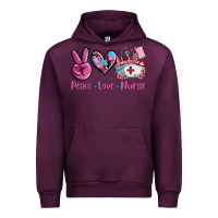 Mauve Wine peace love nurse Urban Hoodie - AdoDesignShop