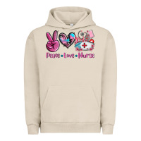 Pigment French Oak peace love nurse Urban Hoodie - AdoDesignShop