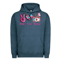 Pigment Midnight Navy peace love nurse Urban Hoodie - AdoDesignShop