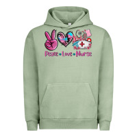 Pigment Oil Green peace love nurse Urban Hoodie - AdoDesignShop