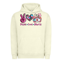 Pigment Pistachio peace love nurse Urban Hoodie - AdoDesignShop