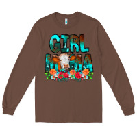 Chestnut Girl Mama Flowers Cow Long Sleeve Tee - CowCowDesign