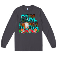 Smoke Girl Mama Flowers Cow Long Sleeve Tee - CowCowDesign