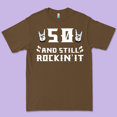50 Birthday Rock Whitw Premium Tee Designed By Bettercallsaul