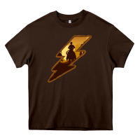 Chocolate Brown Cowboy Sunset Lightning Heavy Core Tee - Bettercallsaul