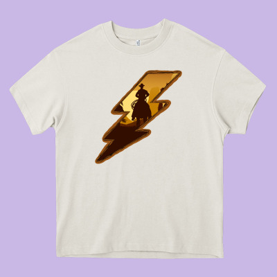 Cowboy Sunset Lightning Heavy Core Tee Designed By Bettercallsaul