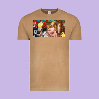 Farm Animals With Aztec Vintage Tee Designed By Ranaportraitstore