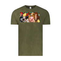 Vintage Olive Farm animals with aztec Vintage Tee - RanaPortraitStore