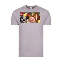 Vintage Zinc Farm animals with aztec Vintage Tee - RanaPortraitStore