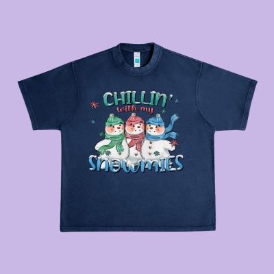 Chillin With My Snowmies Urban Heavy Tee Designed By Cowgirlartshop