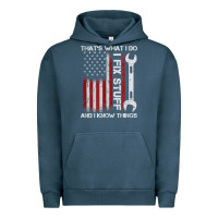 Pigment Midnight Navy That_s What I Do I Fix Stuff And I Know Things American Flag Urban Hoodie - trangStudio