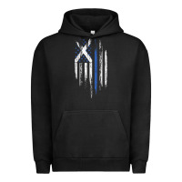 Pigment Black Scottish American Flag Combo Scotland USA Saltire Gift Urban Hoodie - trangStudio