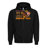 Black Just A Girl Who Loves Pumpkin Spice Cowgirl Zipper Hoodie - Artiststas