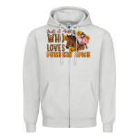 Dove Grey Just A Girl Who Loves Pumpkin Spice Cowgirl Zipper Hoodie - Artiststas