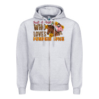 Heather Grey Just A Girl Who Loves Pumpkin Spice Cowgirl Zipper Hoodie - Artiststas