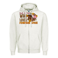 Oatmeal Heather Just A Girl Who Loves Pumpkin Spice Cowgirl Zipper Hoodie - Artiststas