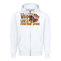 White Just A Girl Who Loves Pumpkin Spice Cowgirl Zipper Hoodie - Artiststas