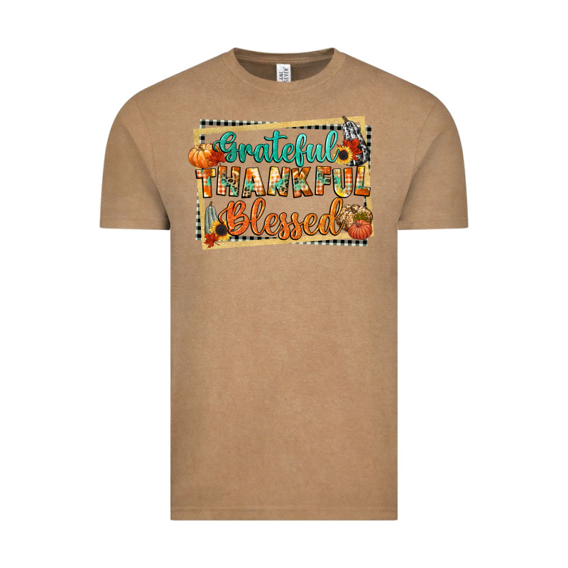 Thankful Grateful Blessed Vintage Tee by CowGirlArtShop | Teevron