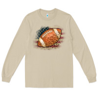 Mushroom American Flag Football Leopard Long Sleeve Tee - CowCowDesign